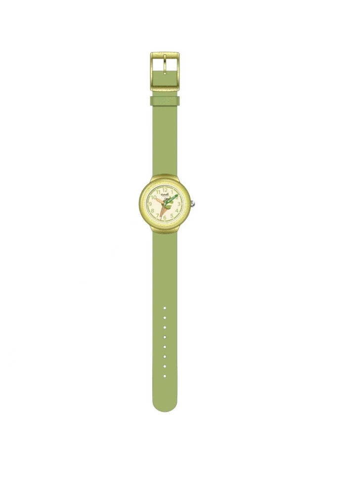 cybex-collection-kids-analog-watches-girls-pistacchio-ice-cream-yellow-glitter