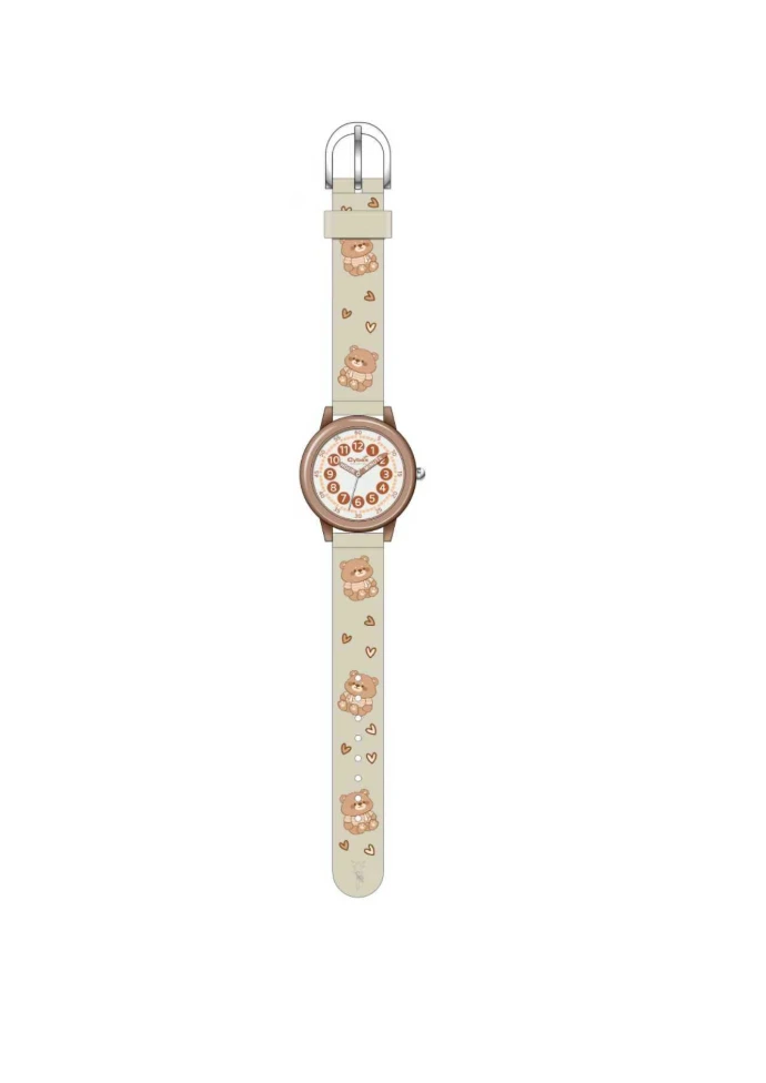 cybex-collection-kids-analog-watches-unisex-fluffy-teddy-bear-brown-beige